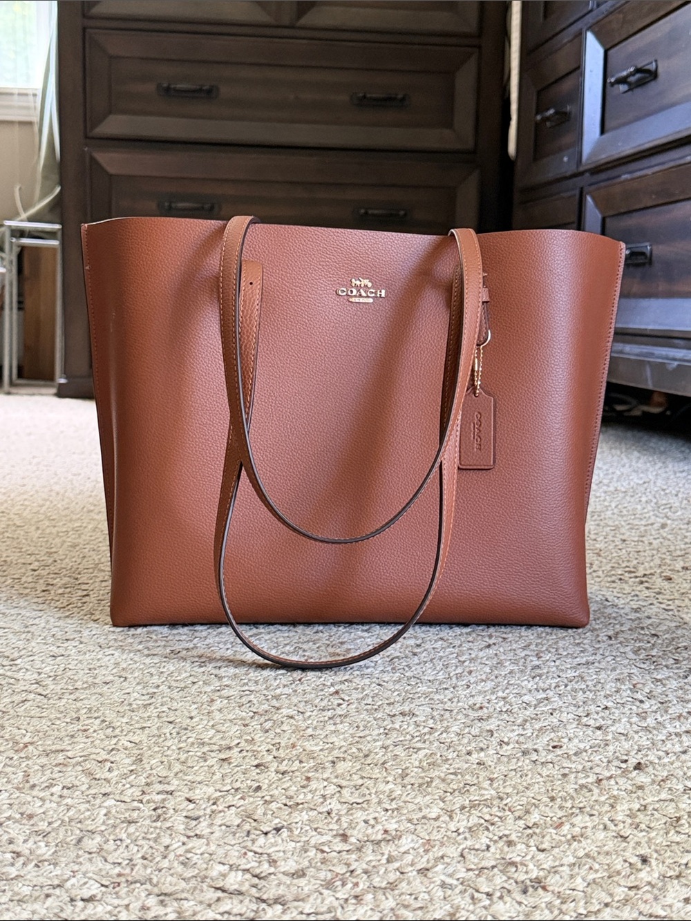 Coach Mollie Large Tote Leather Shoulder Bag Brown/Taupe 1671 - EXCELLENT